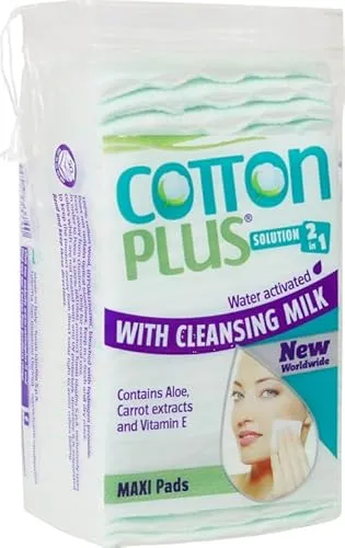 Reinigungspads Aloe Vera | mit integrierter Reinigungsmilch | 100% Baumwolle | Make-Up Remover | CottonPlus | Smake-Up | 50 Stück