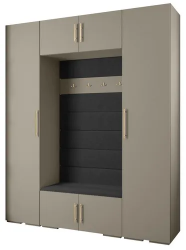 ABIKS MÖBEL Kompaktgarderobe INOVA 3 SATZ 13 Möbelset mit Kleiderstange - Moderne Garderobe mit viel Stauraum: Schrank mit Schubladen, Regalen und Kleiderstange. Hochwertige Materialien garantieren Langlebigkeit. Ideal für stilvolle Organisation in jedem Raum.