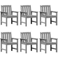 vidaXL Garten-Essstuhl 6 pcs Hellgrau - Gartenstühle aus hochwertigem, wetterfestem Kunststoff für stilvolle Entspannung im Freien. Ideal für Gärten und Terrassen, robust und pflegeleicht.