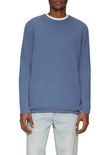 s.Oliver Herren Pullover 2151020 in Blau, Größe XL - Stylischer Pullover für Herren mit Crew Neck und Rippblende, ideal für lässige Outfits. Regular Fit für angenehmen Tragekomfort.