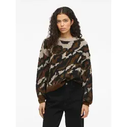 Vila Strickpullover im Camouflage-Look in braun von VILA