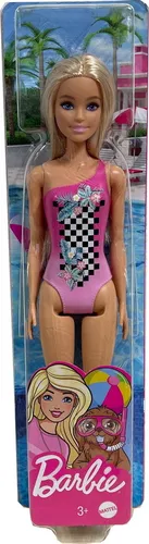 Mattel Barbie Beach Puppe mit pinken Badeanzug DWJ99 HDC50