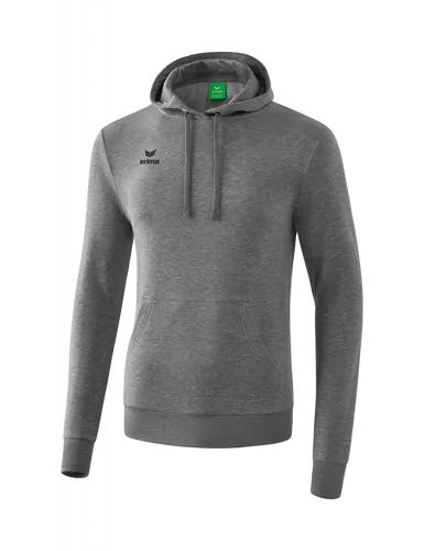 Erima Herren Basic Kapuzen Sweatshirt XXL - grau Melange - Herren-Sweatshirt mit praktischer Kängurutasche, Kapuze mit Kordelzug und bequemen Rippbündchen, perfekt für Freizeit und Sport.