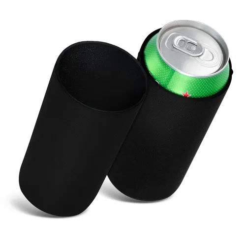 kwmobile Kühlmanschette 2x 500ml - Dosenkühler für Bier und Getränke, aus hochwertigem Neopren, schwarz und isolierend