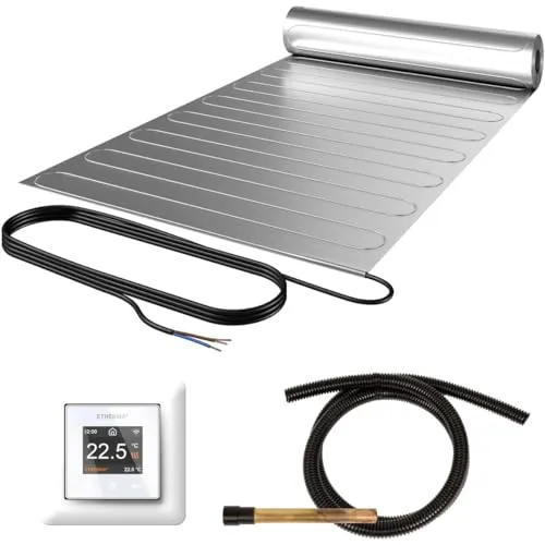Etherma SET-eFLOOR-LM-PRO-1200 Laminotherm-Set mit eTOUCH PRO - Elektro Fußbodenheizungen, effiziente 720 W Heizleistung und smartes Thermostat für individuelle Temperaturregelung in Ihrem Zuhause.