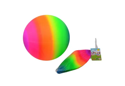 JOHNTOY Spiel Outdoorfun Regenbogenball 20cm Ball Gummi Kinder Spielball Outdoor