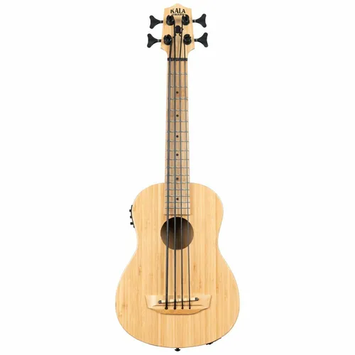 Kala U-Bass Bamboo 4 NT - Elektro-Akustischer U-Bass - Ukulele mit 530 mm Mensur, aus hochwertigem Bambus, aktive Elektronik und inklusive Deluxe Tasche für optimalen Schutz und Transport.