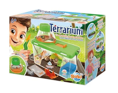 BUKI BL034 - Terrarium für kleine Entdecker - Experimentierkasten zu Lebensräumen, ideal für Kinder ab 6 Jahren. Baue und erkunde die Lebenswelt von Insekten und anderen Tieren mit Lupen und einer detaillierten Anleitung.