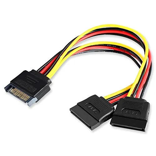 Duttek SATA auf Dual SATA Y-Stromkabel, Splitter-Kabel, Festplatte, HDD, SSD, 20 cm