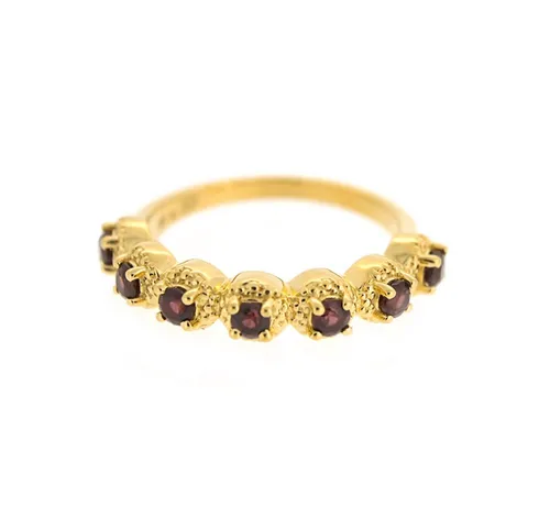 Cavill Silberring Rhodolith Ring 0,98 ct, gelbvergoldet, 925 Sterling Silber, Damen (1-tlg)