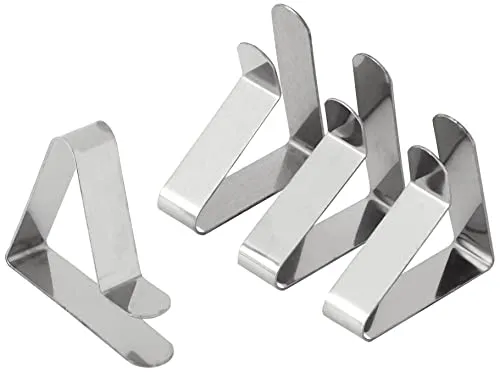 Gilberts Food Service Tischtuchklammern, 4 Stück, Silber
