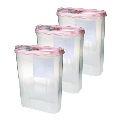 Bestgoodies Vorratsdosen mit Deckel (3er Pack - Altrose) 2,8 Liter, Luftdicht Schüttdose BPA frei lebensmittelecht, Vorratsbehälter Set - Müslispender