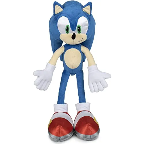 Play by Play Sonic The Hedgehog Plüschtier – 44 cm - Stofftier von Sonic, dem Igel, aus 100% recycelten Fasern. Offiziell lizenziert und ideal als Geburtstagsgeschenk für Kinder ab den ersten Lebensmonaten.