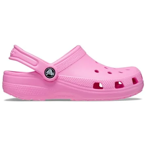 Crocs Classic K Clog - Rosa Sommerschuh für Kinder - Kinder-Pantoletten mit schwenkbarem Fersenriemchen, ideal für den Sommer und vielseitig einsetzbar als Hausschuh oder Badeschuh. Hergestellt aus leichtem CrosliteTM für optimalen Tragekomfort.