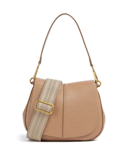 Gianni Chiarini Helena Round Schultertasche - Damen - hellbraun - Elegante Schultertasche aus genarbtem Rindsleder, ideal für den Alltag und stilvolle Auftritte. Praktisch und vielseitig für jede Gelegenheit.