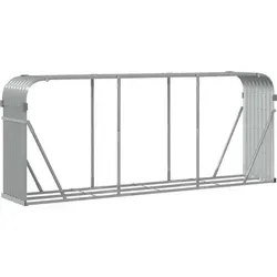 vidaXL Kaminholzunterstand Hellgrau 234x45x100 cm aus verzinktem Stahl - Robuster Kaminholzunterstand für ordentliche Holzlagerung, aus langlebigem verzinktem Stahl für Wetterbeständigkeit und mit guter Belüftung für trockenes Brennholz.