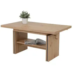 Mid.you Ausziehbarer Couchtisch in Eiche - Höhenverstellbarer Couchtisch aus Holzwerkstoff, erweiterbar von 110 cm auf 165 cm, ideal für gemütliche Abende im Wohnzimmer.