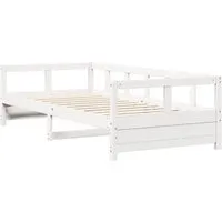 vidaXL Tagesbett ohne Matratze Weiß 80x200 cm - Praktisches Tagesbett aus massivem Kiefernholz, ideal als Sofa und Einzelbett. Mit Lattenrost für optimale Matratzenunterstützung – perfekt für Gäste und platzsparend!