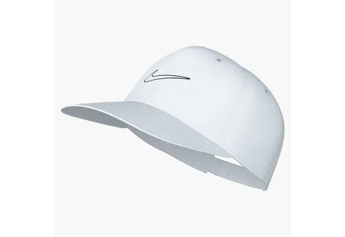 Nike Club Unstrukturierte Swoosh-Cap - Weiß, FB5369-100, S/M - Hochwertige Baseballcap aus weichem Twillmaterial für den ganzen Tag. Mit verstellbarem Tri-Glide-Verschluss für perfekten Sitz und gebogenem Schirm für klassischen Style.