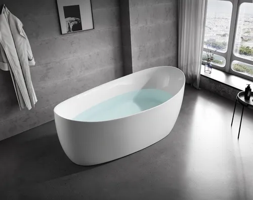 Moderne Freistehende Acryl Badewanne 170 cm - Elegante Badewanne aus hochwertigem Acryl, freistehend und oval. Ideal für Ihr Badezimmer, bietet Platz für entspannende Momente. Maße: 170 x 80 x 65 cm, mit 2 Jahren Herstellergarantie.