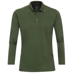 REDMOND Casual Herren Polo-Shirt Langarm Grün XXL - Poloshirt für Herren mit Langarm und Polokragen, aus pflegeleichtem Baumwollmix, ideal für Freizeit und Business. Genießen Sie Komfort und Stil in einem.