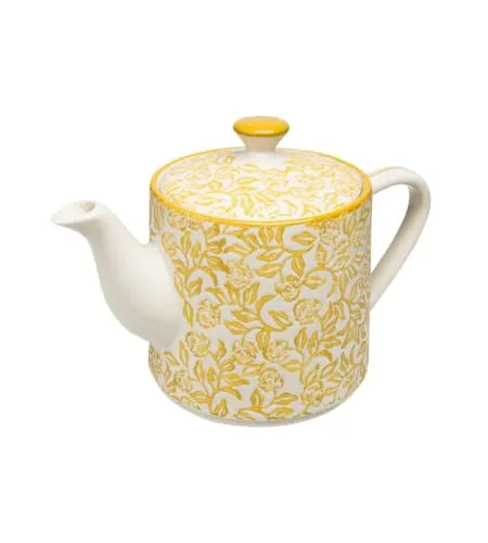Teekanne RUSTIC gelb handgestempelt aus Steinzeug Teepott, Kanne, Fassungsvermögen: 800 ml, 23 x 12,5 x 14,5 cm