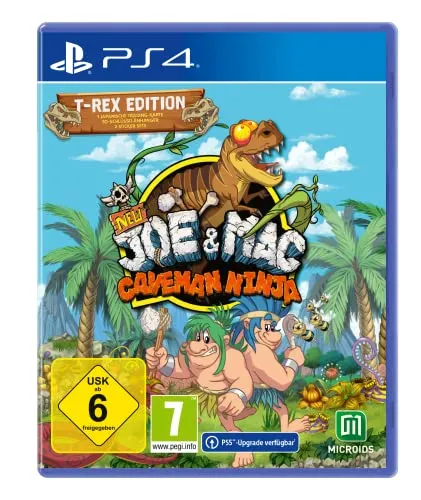 New Joe & Mac: Caveman Ninja - T-Rex Edition [PS4] - Spiele für PlayStation 4 mit aufregendem 2-Spieler-Koop-Modus und brandneuen Grafiken. Erlebe das abenteuerliche Remake des Arcade-Klassikers mit verschiedenen Spielmodi für endlosen Spaß!