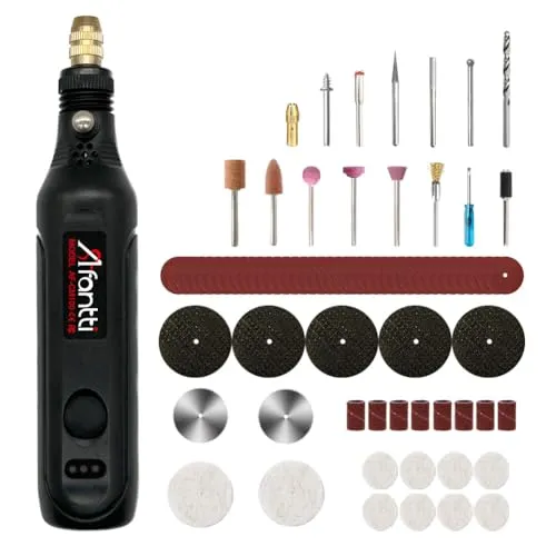 Afantti Kabelloses Multifunktionswerkzeug Akku Schleifmaschine Batterien Rotationswerkzeug Schleifer mit | 101 Zubehörteilen | für Metall Holz Glas Kunststoff Kleine Bastelarbeiten und Projekte