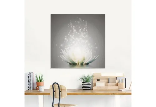 Artland Glasbild Magie der Lotus-Blume, Blumen (1 St)