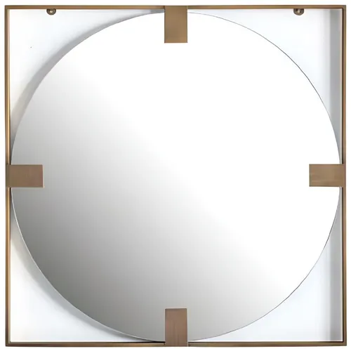 Stilvoller Rundspiegel in Gold – Designer Glasspiegel für jedes Zimmer - Eleganter Wandspiegel mit modernem Design, ideal für Schlafzimmer, Wohnzimmer oder Badezimmer. Maße: 90 x 90 cm, Rahmen aus hochwertigem Metall in Gold.