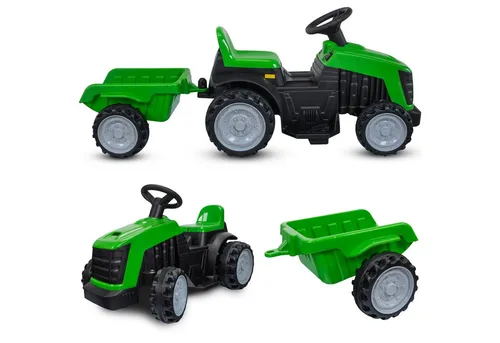 COIL Elektro-Kindertraktor mit Anhänger - Elektro-Traktor für Kinder ab 3 Jahren, ideal für draußen, mit schneller Ladezeit von nur 8-10 Minuten und einer maximalen Geschwindigkeit von 3 km/h.