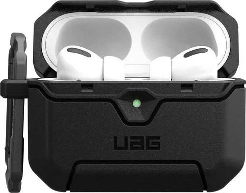 Urban Armor Gear Hülle für Apple AirPods Pro 3 – Schwarz - Robuste Schutzhülle aus TPU für Apple AirPods Pro 3. Bietet optimalen Schutz vor Stößen und Kratzern, mit praktischem Cliphaken für einfache Befestigung und kabellosem Laden.