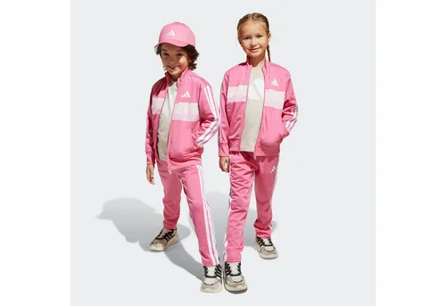 adidas Unisex Kinder SEASONAL ESSENTIALS TIBERIO 3 STRIPES TRICOT TRACKSUIT - Trainingsbekleidung für Kinder, aus 100 % recyceltem Polyester, mit CLIMACOOL Technologie für optimalen Komfort und Bewegungsfreiheit.
