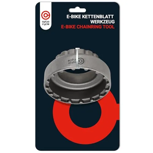 Optio Cycle Tretlager Werkzeug – Präzises Shimano Centerlock Werkzeug für E-Bikes - Fahrradwerkzeuge: Hochwertiges Tretlager Werkzeug für präzise Montage und Demontage von Shimano E8000, E6100 und E7000 Kettenblatt-Lockringen. Robustes Material sorgt für langlebige und sichere Handhabung.