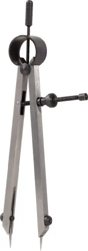 KS Tools 300.0429 Präzisions-Feder-Spitzzirkel mit auswechselbaren Spitzen, 130mm