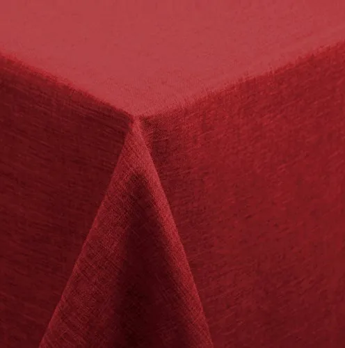 Unbekannt Tischdecke 110x140 cm rot Mitteldecke eckig Struktur Leinenoptik beschichtet Wasser und Schmutz abweisend Lotuseffekt