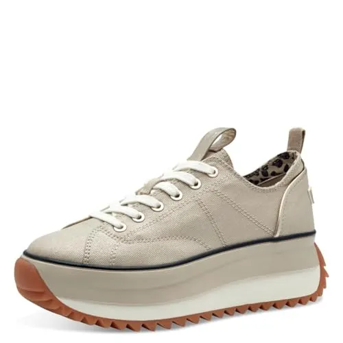 Tamaris Damen Sneaker 1-23731-41 933 weit - Damen-Sneaker mit gepolsterter TOUCH-IT Decksohle, individuell einstellbarem Schnürverschluss und bequemem Plateauabsatz von 5.5 cm für optimalen Tragekomfort.