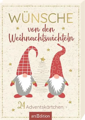 Wünsche von den Weihnachtswichteln: 24 Adventskärtchen - Adventskalender-Kartenbox mit 24 Wichtel-Wünschen, ideal für die festliche Vorweihnachtszeit und zur Steigerung der Vorfreude auf das Weihnachtsfest.