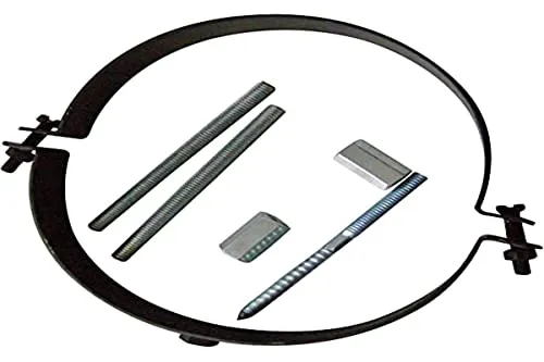 Kamino Flam Rohrhalterung (Rohrschelle inklusive Schraubenset zur Montage, Halterung aus Stahl mit hitzebeständiger Senotherm Beschichtung, Maße: ca. Ø 150 mm) schwarz