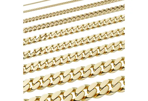 HOPLO Panzerkette Goldkette Panzerkette Länge 36cm - Breite 1,6mm - 585-14 Karat Gold, Made in Germany