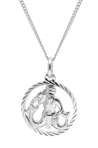 trendor Wassermann Sternzeichen Halskette Silber 925 – Elegantes Accessoire für Damen und Herren - Hochwertige Sternzeichen-Halskette aus rhodiniertem Sterlingsilber 925. Mit filigranem Wassermann-Anhänger und stabiler Flachpanzer-Halskette für angenehmen Tragekomfort. Perfekt für jeden Anlass und stilvolle Akzente.
