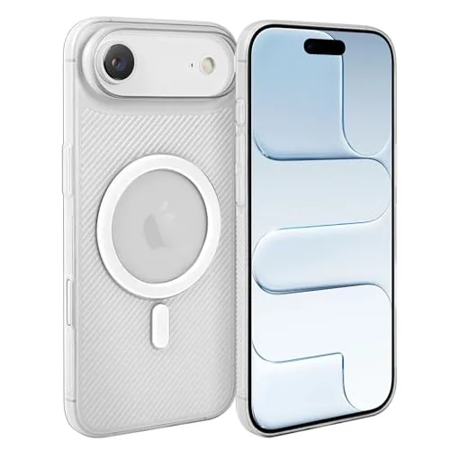 doupi für iPhone 17 Air Hülle Kompatibel mit MagSafe, Ultra Dünn Magnetisch Handyhülle, Matt Semitransparent Schutzhülle mit Kameraschutz, Super Slim Magnet Case, Weiß