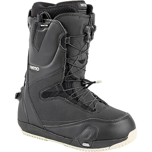 Nitro Damen CAVE TLS Step ON Snowboardboot, Black-Sand - Snowboard-Boots mit innovativem Step On Schnellschnürsystem für optimalen Komfort und Passform – ideal für All Mountain Freestyle und Freeride.