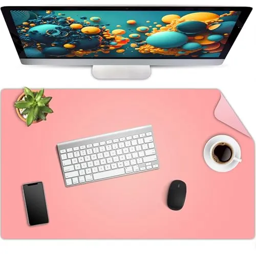 Retoo Mauspad Gaming XXL Groß 900 x 450 mm Spezielle Oberfläche Tischunterlage für Maus Anti-Rutsch für PC Laptop Verbessert Präzision und Geschwindigkei Large Size Rose