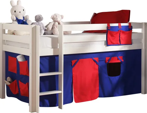 Spielbett >PINO< in Kiefer massiv weiss lackiert - 210x114x106 (BxHxT)
