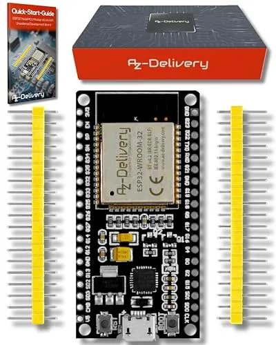 AZDelivery ESP-32 Dev Kit C - WLAN WiFi Development Board - Mainboards mit leistungsstarkem ESP32-Microcontroller, ideal für komfortables Prototyping und einfache Programmierung. Inklusive E-Book für einen schnellen Start!