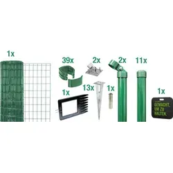 Alberts Fix-Clip Pro Gartenzaun 25 m, Höhe 122 cm - Gartenzäune: Komplettset mit innovativer Clipmontage ohne Werkzeug - ideal für jedes Gelände, schnell und einfach zu installieren!