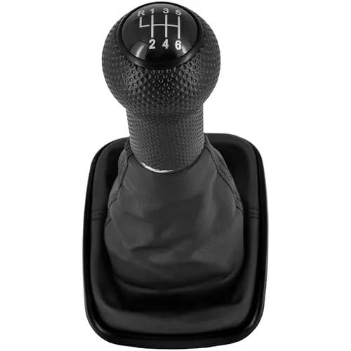 Recambo Schaltknauf + Schaltsack Set 6 Gang passend für VW Golf 4, 1997-2006, Plug & Play, Auto Schalthebel Schaltmanschette, mit Rahmen, schwarz