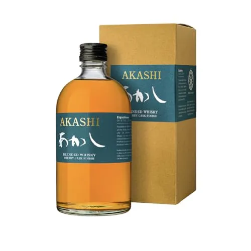 Akashi Blended Sherry | Japanese Blended Whisky | Sherry Cask Finish | Vanille- und Aprikosenaromen | aus Japan | 40% Vol. | 0,5 Liter