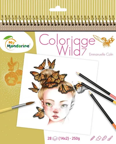 Avenue Mandarine Malvorlage 5x Malbuch Wild 7 - Gold GY134C, My Mandarine